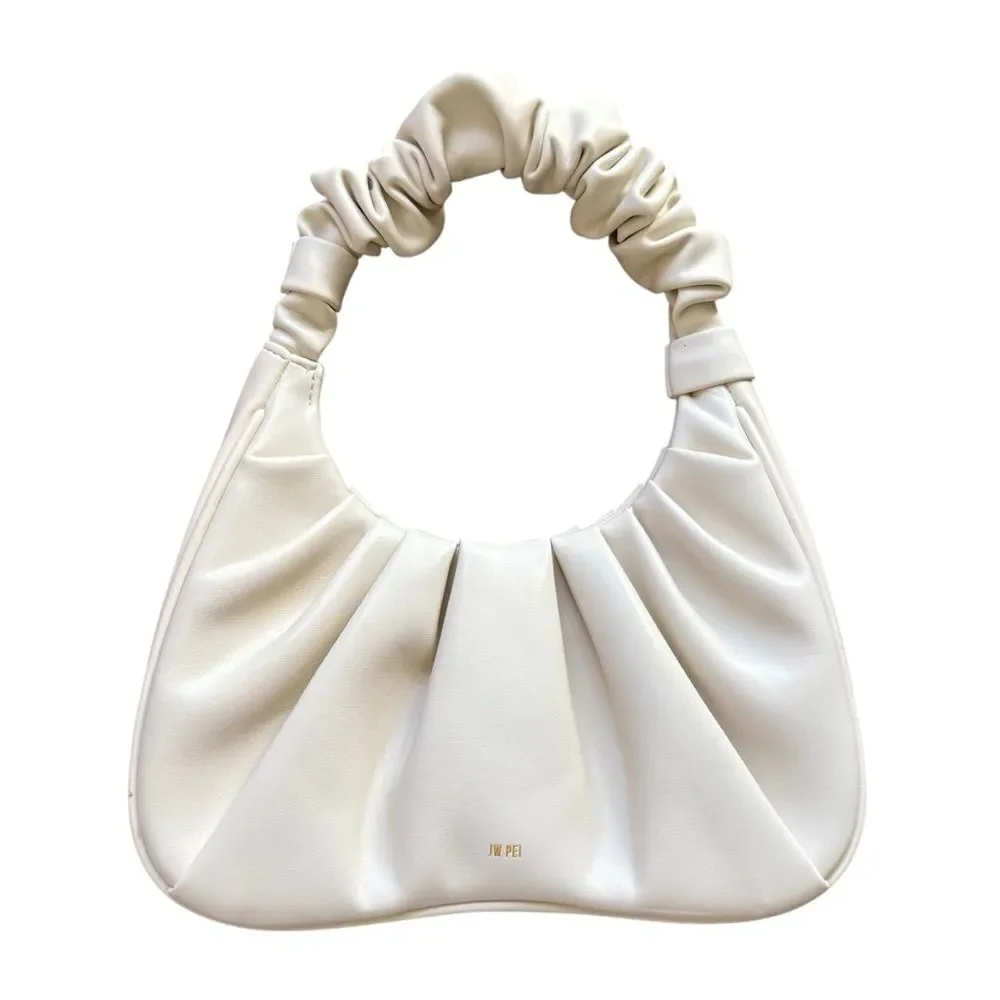 JW. PEI Gabbi Ruched Hobo Handbag Ivory